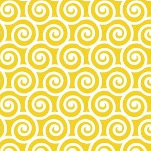 Bold Swirls on Bright Yellow F4D225: Extra Small