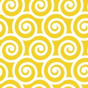 Bold Swirls on Bright Yellow F4D225: Small