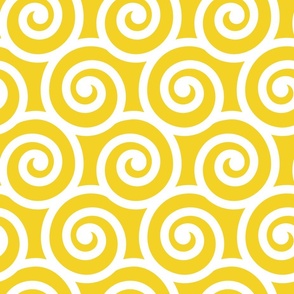 Bold Swirls on Bright Yellow F4D225: Large