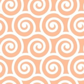 Bold Swirls on Pantone Peach Fuzz FFBE98: Small