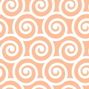 Bold Swirls on Pantone Peach Fuzz FFBE98: Medium