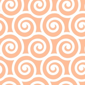 Bold Swirls on Pantone Peach Fuzz FFBE98: Large