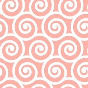 Bold Swirls on Pantone Peach Pearl FFB2A5: Small