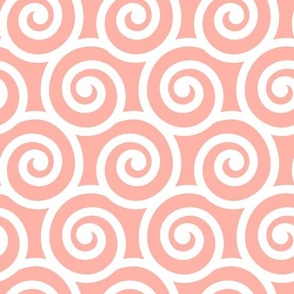 Bold Swirls on Pantone Peach Pearl FFB2A5: Medium