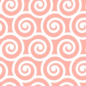 Bold Swirls on Pantone Peach Pearl FFB2A5: Large 