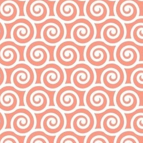 Bold Swirls on Pantone Peach Pink fa9a85: Extra Small