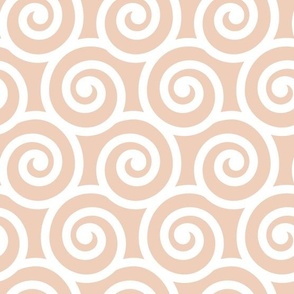 Bold Swirls on Pantone Peach Puree EFCFBA: Medium