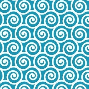 Bold Swirls on Turquoise 1598B7: Extra Small