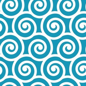 Bold Swirls on Turquoise 1598B7: Medium