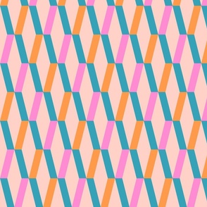 Abstract geometric pattern in mid-century style with peach fuzz color.