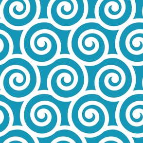 Bold Swirls on Turquoise 1598B7: Large