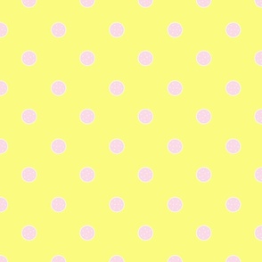 Happy Polka Dot Circles // Soft Lemon Yellow &  Soft Pink 