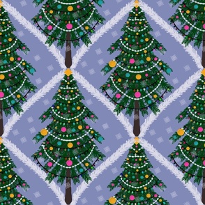 Christmas trees diamond pattern