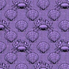 Little Crabs On Tye Half Shell Black And Purple