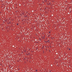 Independence Day/ 4th of July fireworks red 8x8 repeat