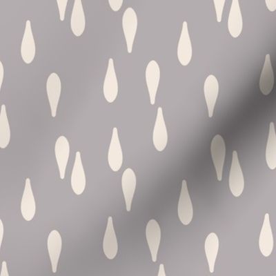 Falling raindrops in beige on light grey background