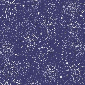 Independence Day/ 4th of July fireworks dark blue 8x8 repeat
