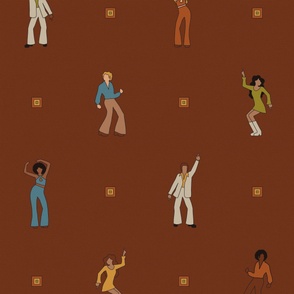 70s Disco Dancers Brown