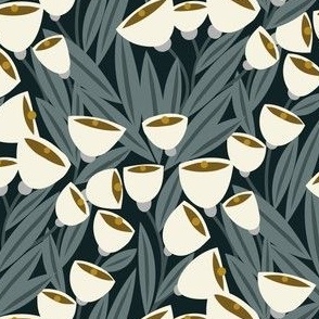 Gray Floral Pattern