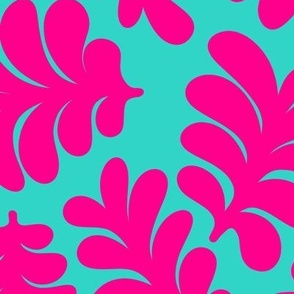 Magenta and Turquoise - Bubbly Leaves Collection