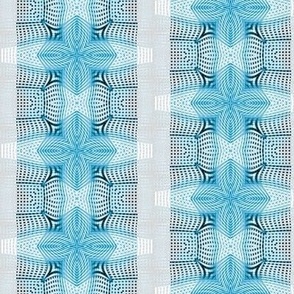 mosaic blue and white  - geometric row 