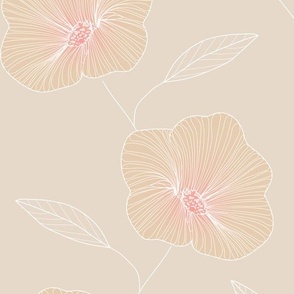 hibiscus outline peach