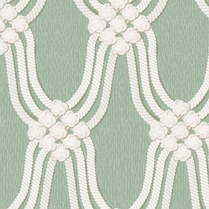 macrame rope knots  boho texture wallpaper green -  large