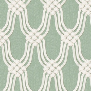 macrame rope knots  boho texture wallpaper green- medium