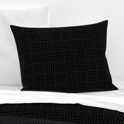 Black Pinstripe Basketweave Geometric Tile