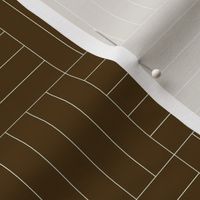 Brown Pinstripe Basketweave Geometric Tile