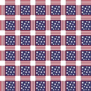 American flag plaid 3x3 repeat