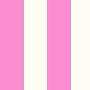 Large Cabana stripe - Princess Pink and cream white - Candy stripe - Awning stripes - nautical - Striped wallpaper - resort coastal sunbrella tiki vertical