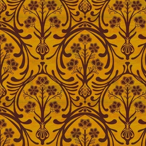 Belle Epoch Damask in Gold and Cocoa