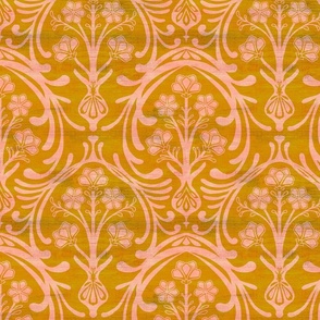 Belle Epoch Damask in Pink and Gold
