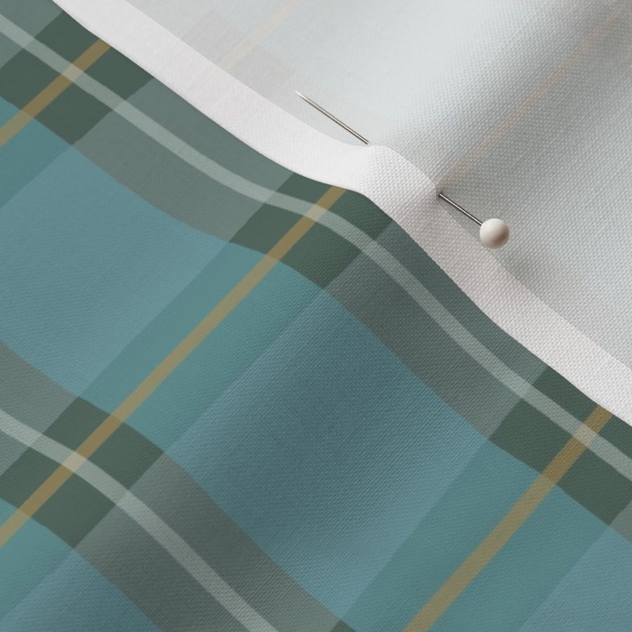 Medium Casual Plaid in teal, dark green and tan