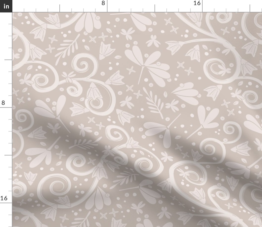 Mr. Frosty Holiday Floral in Taupe Large Scale