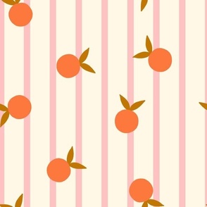 Fresh Oranges Stripe in Orange and Pink (Large)