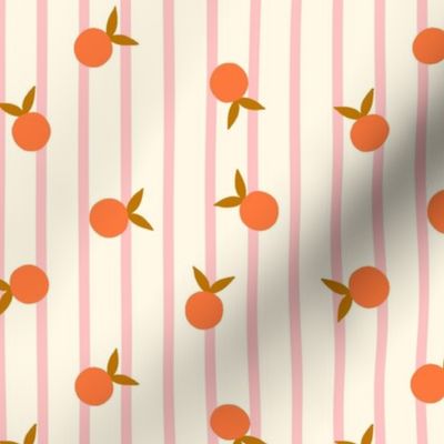 Fresh Oranges Stripe in Orange and Pink (Medium)