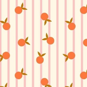 Fresh Oranges Stripe in Orange and Pink (Medium)
