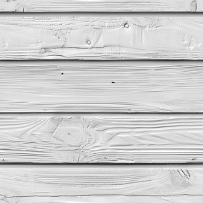 Shiplap Beach House - Gray/White - Horizontal Wallpaper - New