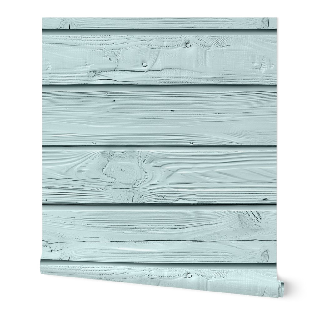 Shiplap Beach House-  Haint Blue  - Horizontal  Wallpaper - New