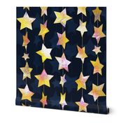 Gold twinkle party stars garland wallpaper scale