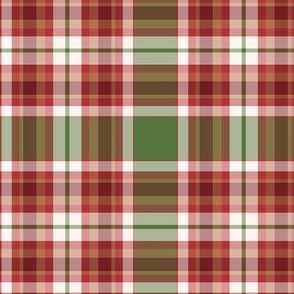 S ✹ Rustic Christmas Plaid in Red, Green, Brown, and Creamy White