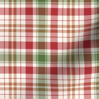 S ✹ Rustic Christmas Plaid in Candy Red, Green, Brown, and Ivory