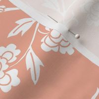 1886 Flora and Fauna Stripe in white and Peach