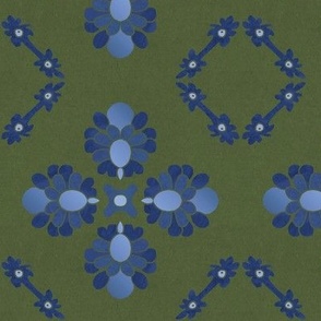 Elegant Lux Geo Textured Tile - Dark Blue Green, Large