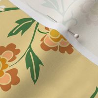 1886 Flora and Fauna Stripe in Browns on Sandy Beige