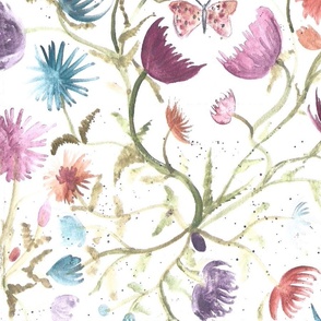Watercolor wildflowers classic