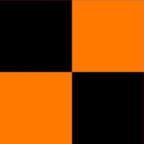 Neon Checks - Jumbo - Classic Dark Black & Hot Hazard Orange - Florescent Fun
