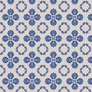 Elegant Lux Geo Textured Tile - Blue and Cream
